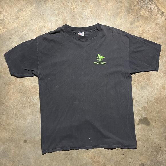 Vintage 90s Maui Bay Black/Grey Faded Shirt - Picture 1 of 4